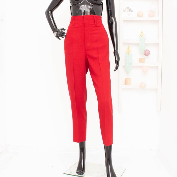 Pantalon Etoile Isabel Marant Pantalon fuselé rouge Laine mélangée taille haute 38 US8 UK12