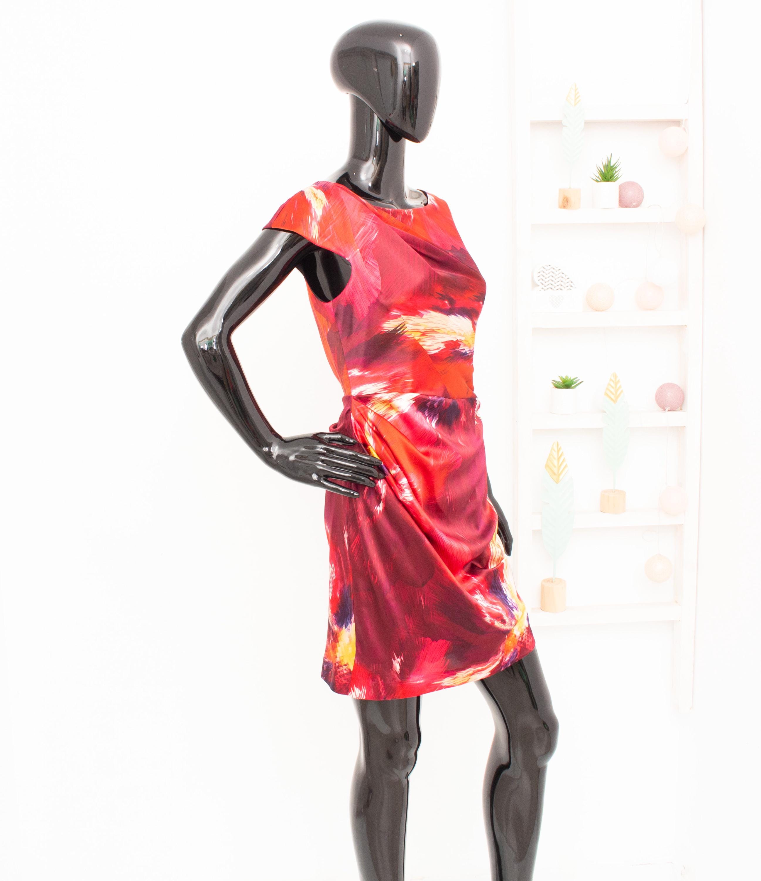 karen millen red silk dress Karen Millen red satin mini dress  The Frockery