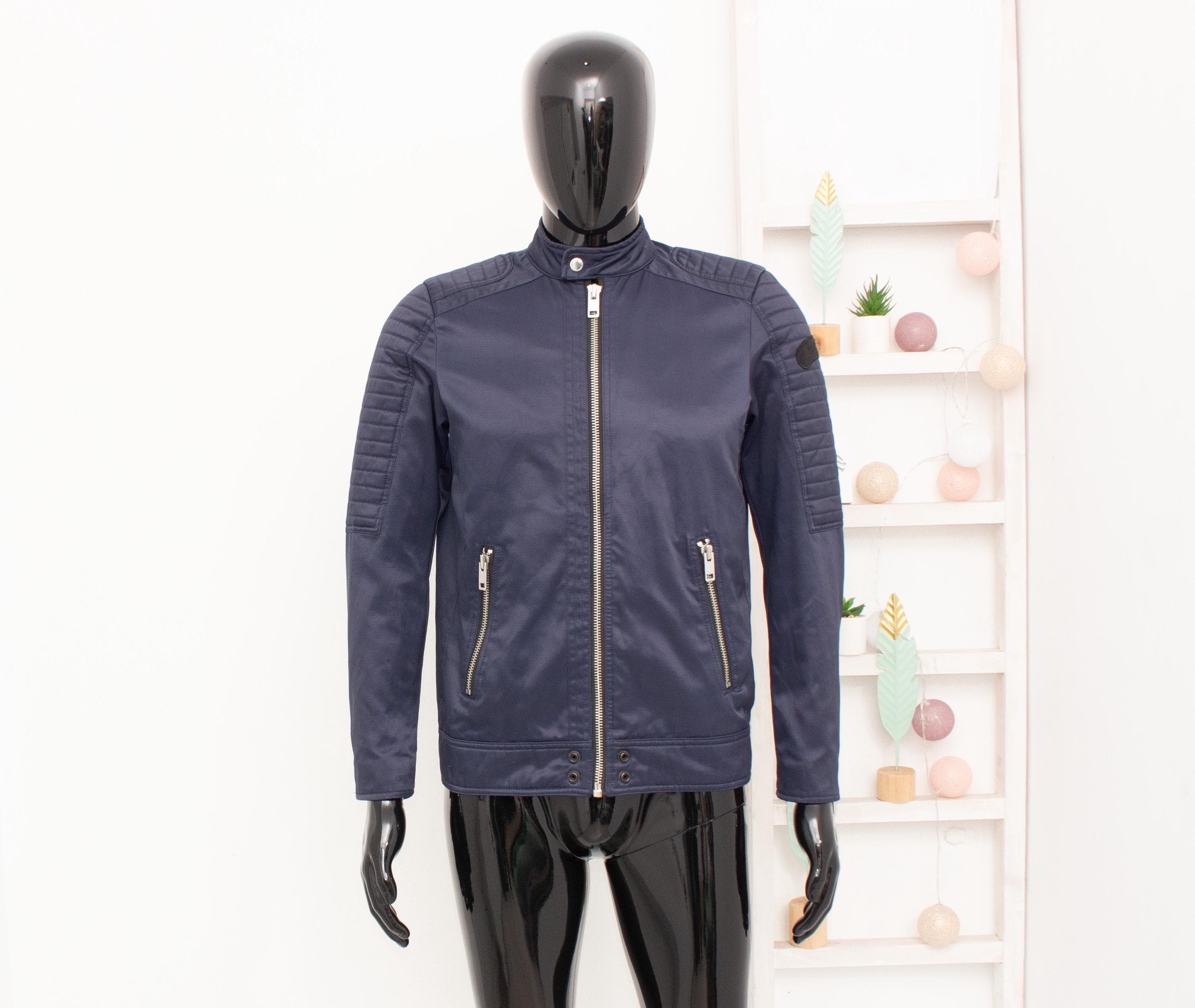 DIESEL J-shiro Jacket Navy Technical Cotton Stitched Zipped