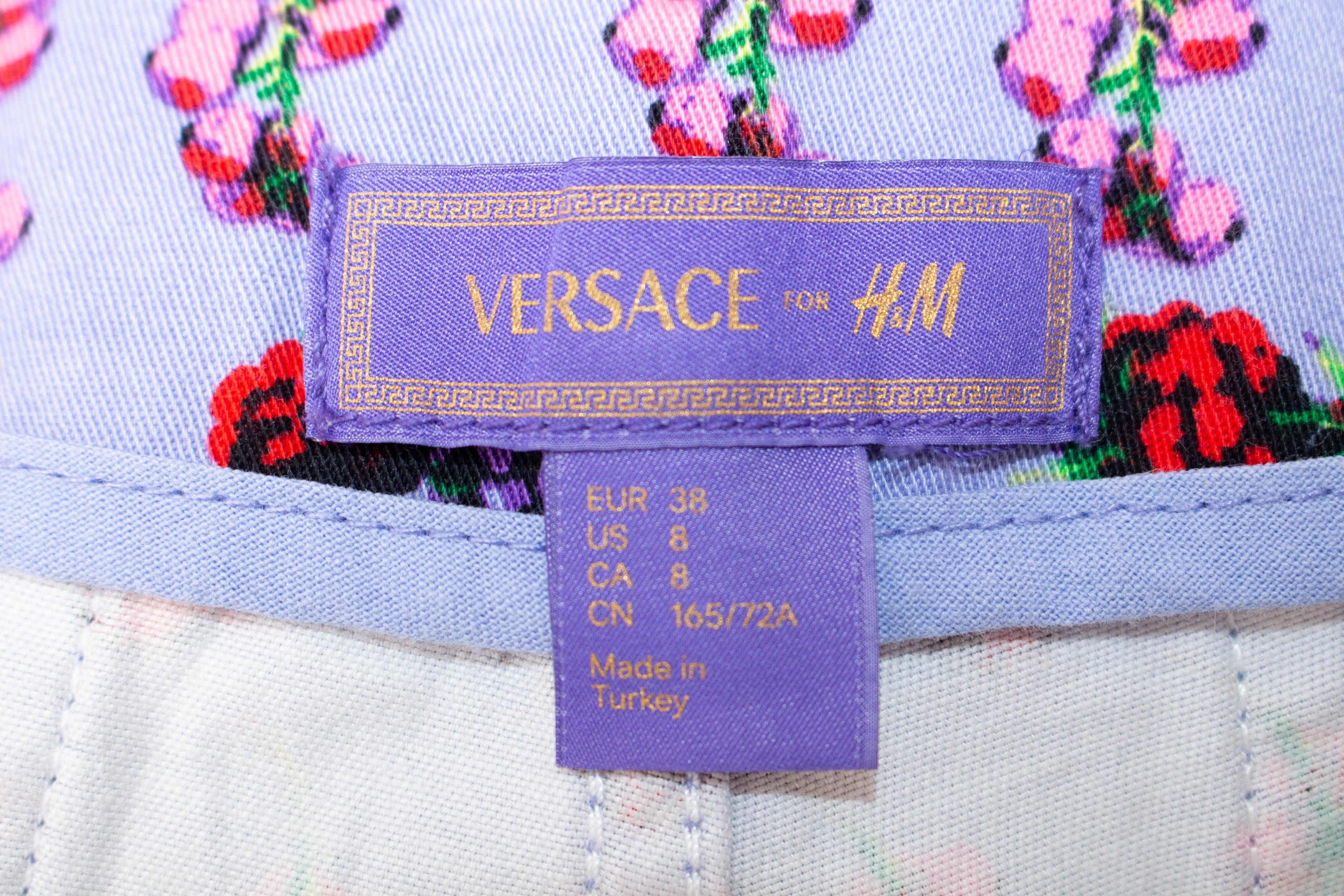 Versace for H&M Shorts Purple Fruit Print Trousers Women 38