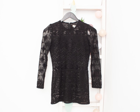 Isabel Marant H&M Lace Blouse Embroidered Black Sheer Tulle Floral Stretch Vintage Top 34 US4 UK8 - Etsy Isabel Marant H&M Lace Blouse Embroidered Black Sheer Tulle Floral Stretch Vintage Top 34 US4 UK8 - Etsy