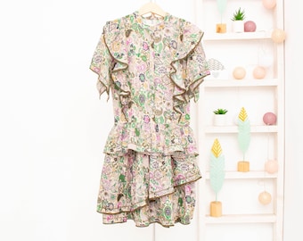 Zadig Voltaire Outfit Set Ragazze Camicetta e Gonna Paisley Floreale Plissettato Ruffle Cotone Multicolore 12 Anni