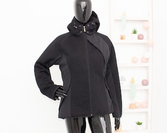Dale of Norway Wool Knitshell Jacket Hooded Water Repellent Windproof Ski Coat Womem's M