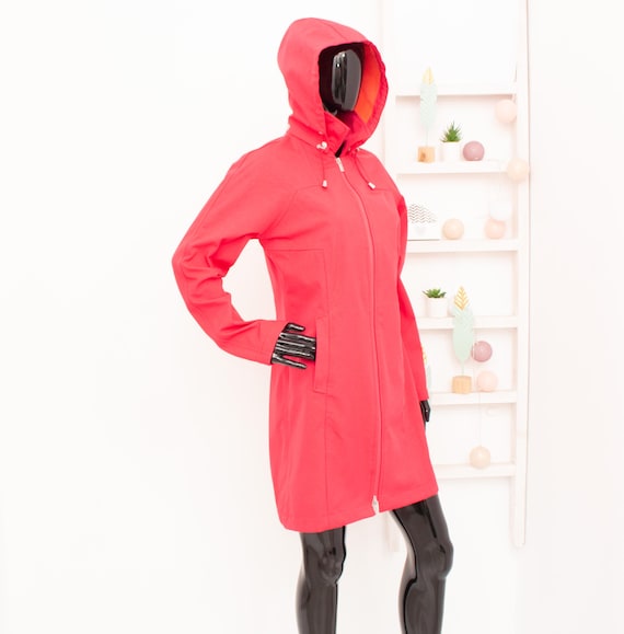 Ilse Jacobsen Rain Coat Pink Softshell Collared Hooded Waterproof