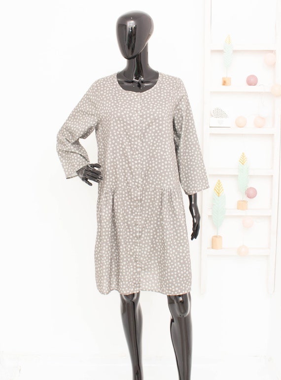 GUDRUN SJODEN Dress Grey Polka Dots Organic Cotto… - image 2