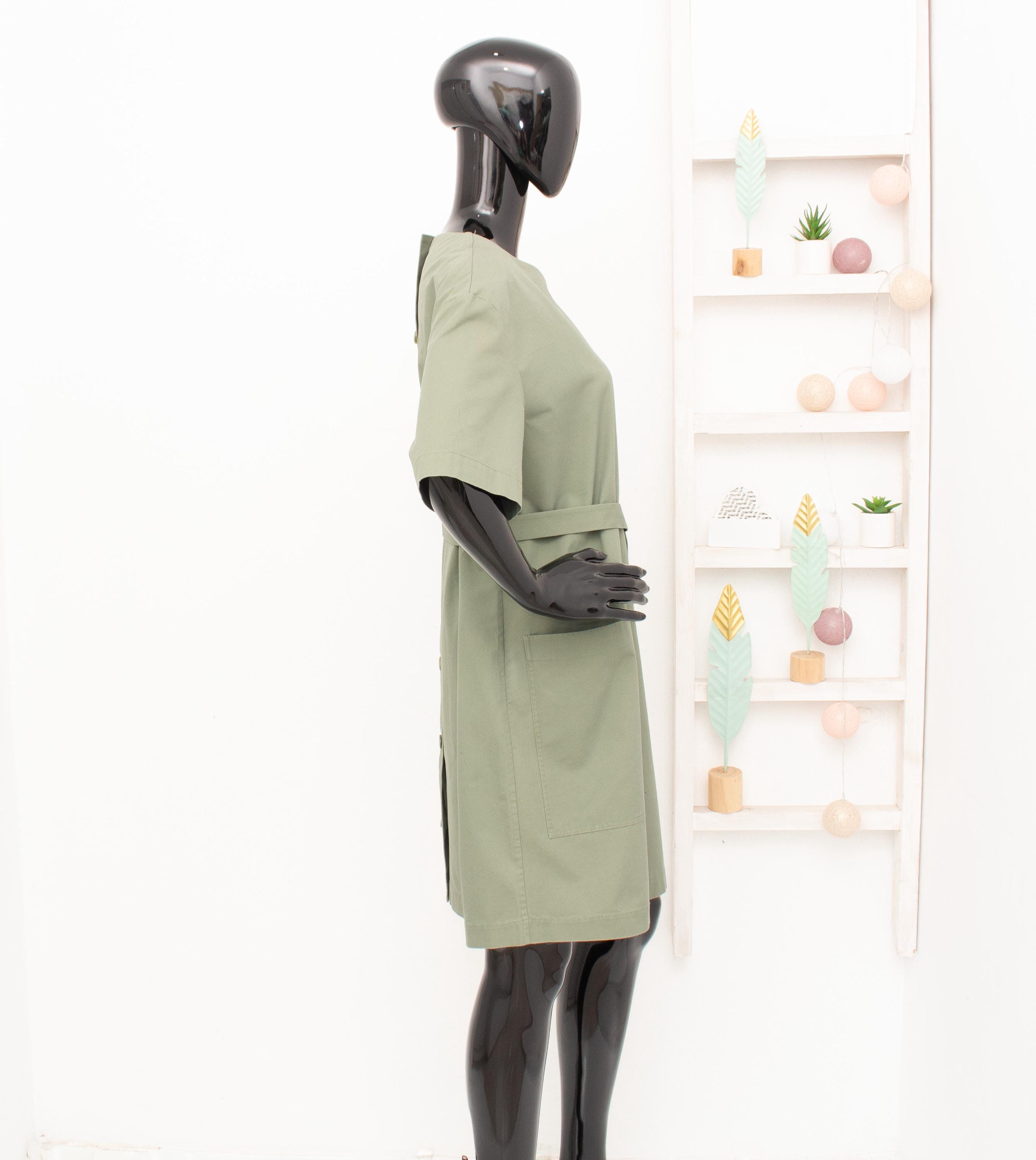 COS Green Dress Tie Waisted Button-Up Back Pockets Loose Fit Garden Party Casual Everyday 36 UK10 US6 COS Green Dress Tie Waisted Button-Up Back Pockets Loose Fit Garden Party Casual Everyday 36 UK10 US6