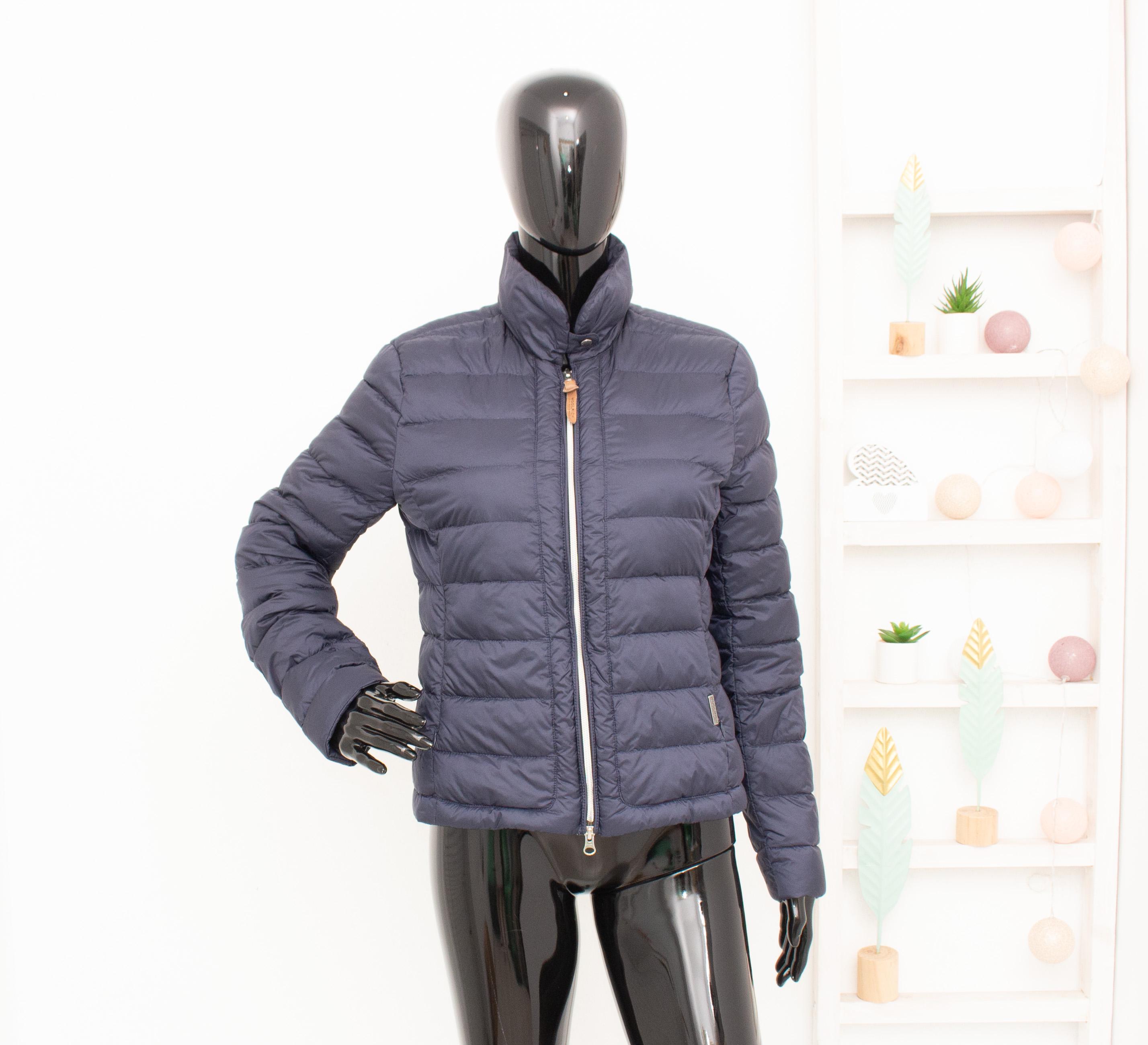 WOOLRICH Duck Down Jacket Lightweight Puffer Blue Autumn Women