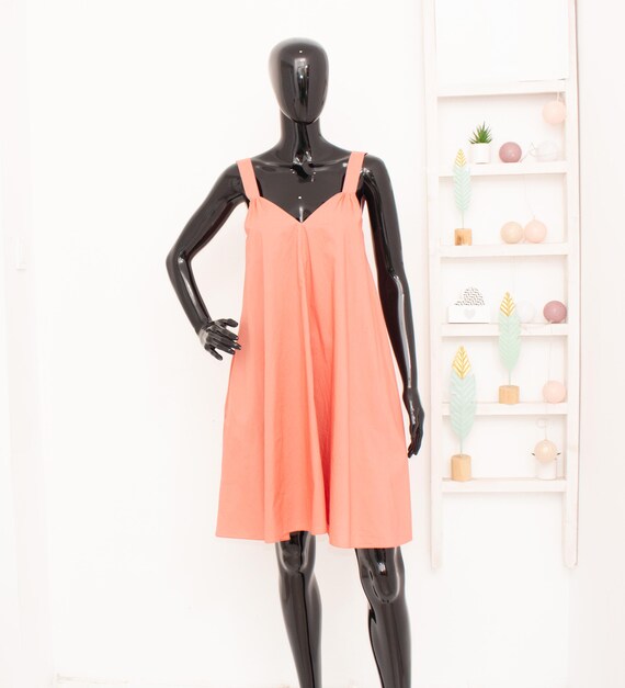 cos a line midi dress Pink Relax Fit A-line Strap Dress Lightweight Cotton Pockets XS Sleek fitted backless dress Fit-n-Flare Size:S (8-12) Crafted from tactile cotton