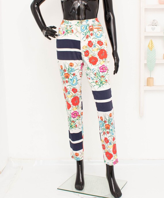 Vintage Moschino Jeans Trousers Floral High Waist… - image 3