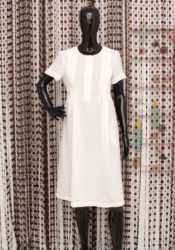 Burberry London Linen Dress White Pleated Short Sleeve Summer Dress IT40 UK8 US6 - Etsy Canada Burberry London Linen Dress White Pleated Short Sleeve Summer Dress IT40 UK8 US6 - Etsy Canada