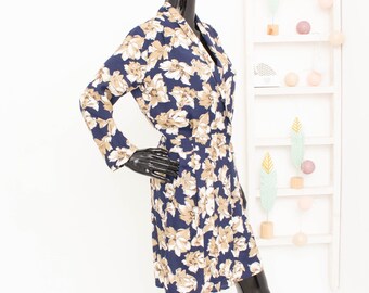 GANNI Crepe Wrap Dress Coney Island Blue/white Floral Pattern Pleated Size S - Etsy GANNI Crepe Wrap Dress Coney Island Blue/white Floral Pattern Pleated Size S - Etsy