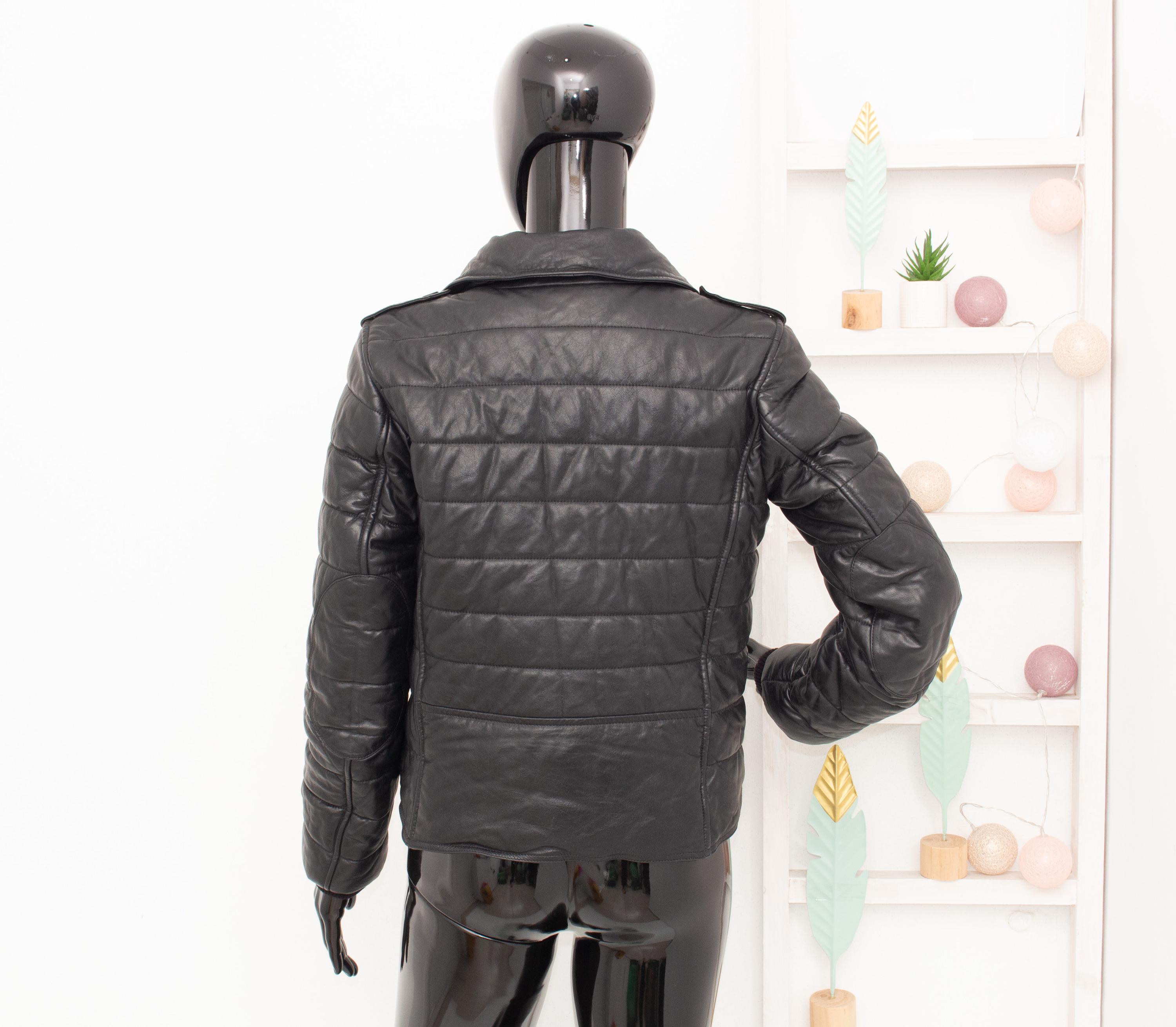 Alexander Wang H&M Leather Jacket Black Quilted Asymmetric Biker 