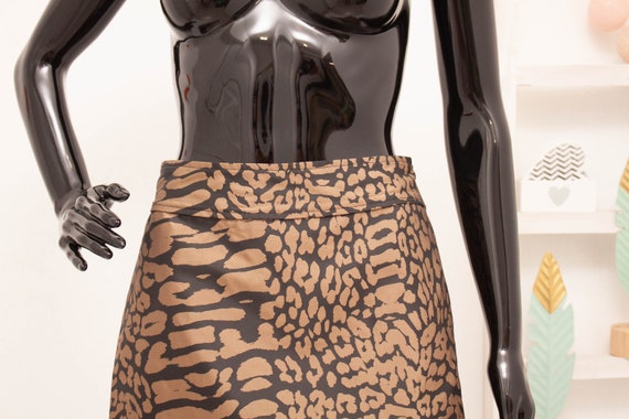 GANNI Mini Skirt Leopard Animal Print Jacquard Cu… - image 4