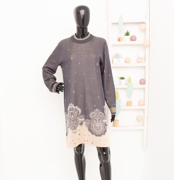 Odd Molly Jumper Dress Grey Silver/golden Glitter Jacquard Longline Sweater Romantic Oversized Dress 3 UK16 US12 L - Etsy Canada Odd Molly Jumper Dress Grey Silver/golden Glitter Jacquard Longline Sweater Romantic Oversized Dress 3 UK16 US12 L - Etsy Canada