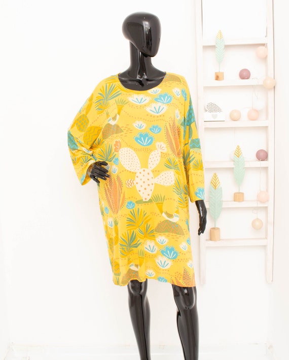 Gudrun Sjoden Dress Yellow Cactus Jersey Stretch … - image 2
