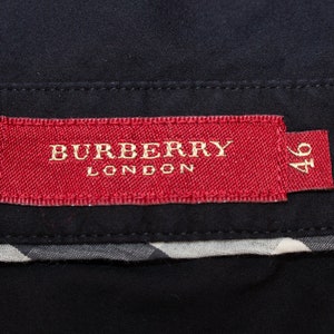 Burberry London zwart overhemd Nova Check Trim geborduurd logo katoen stretch blouse Vintage IT46 UK14 US12 afbeelding 10