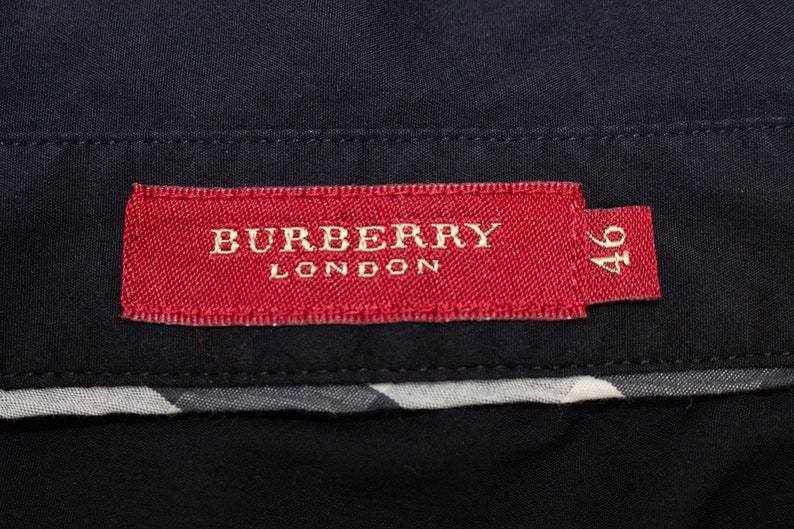 Burberry London zwart overhemd Nova Check Trim geborduurd logo katoen stretch blouse Vintage IT46 UK14 US12 afbeelding 10