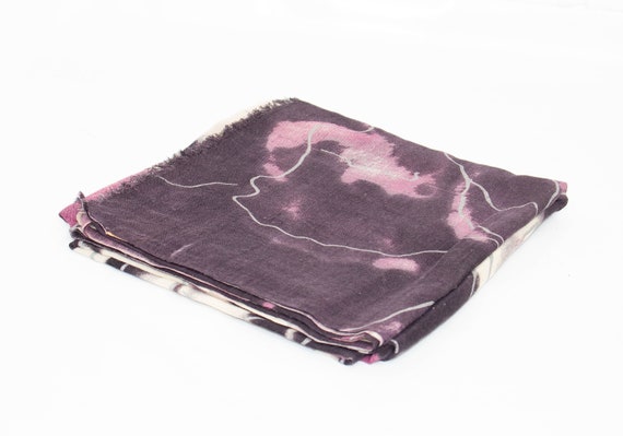 BECKSONDERGAARD Scarf Purple Grey Abstract Rose S… - image 3