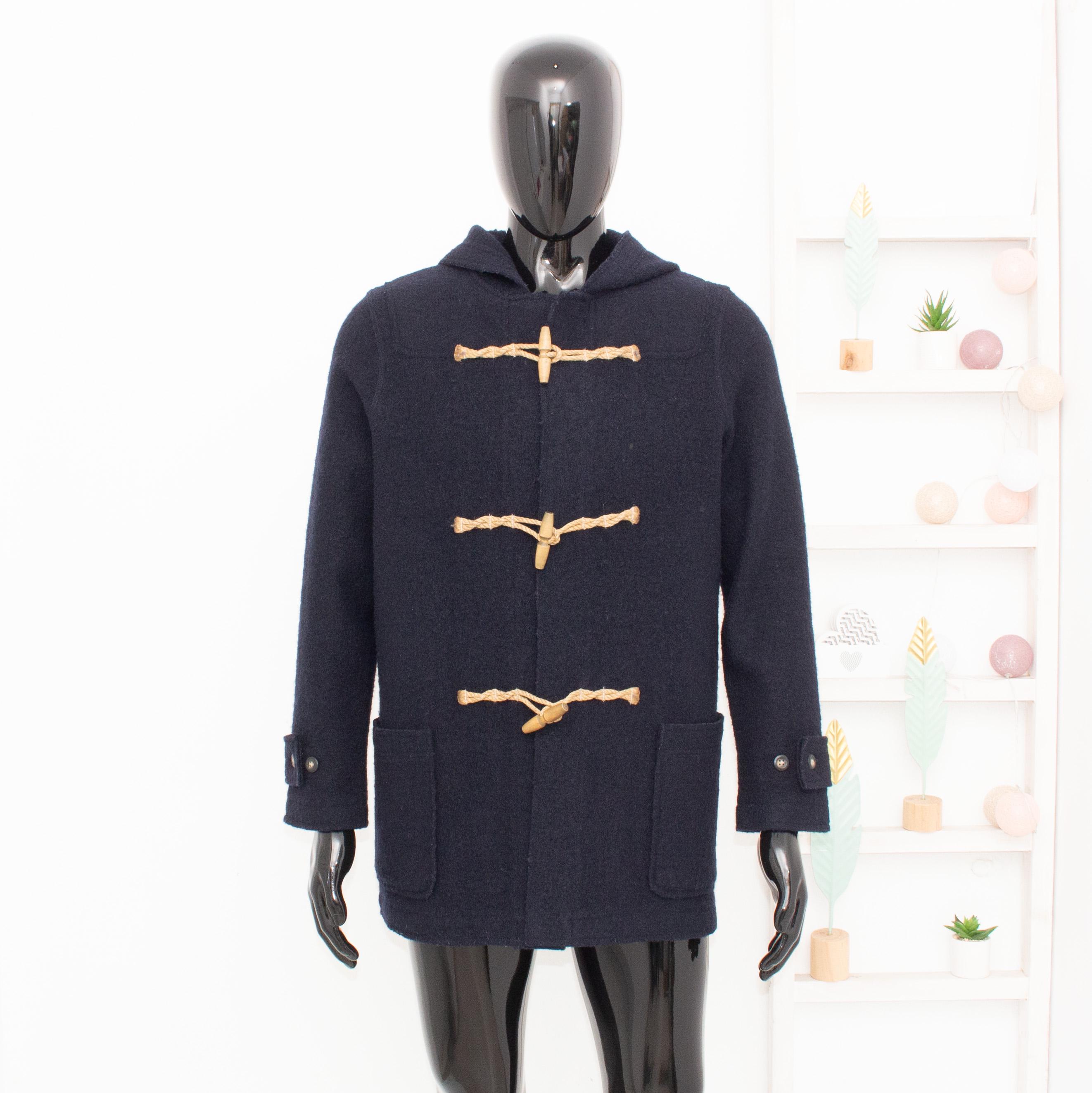 Ralph Lauren Denim & Supply Duffle Coat 100% Wool Boiled Blue Navy