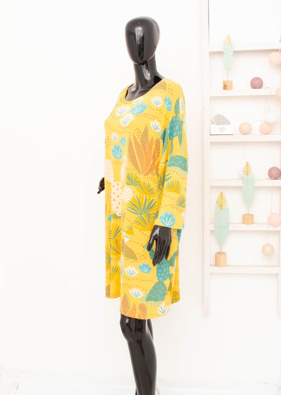 Gudrun Sjoden Dress Yellow Cactus Jersey Stretch … - image 4