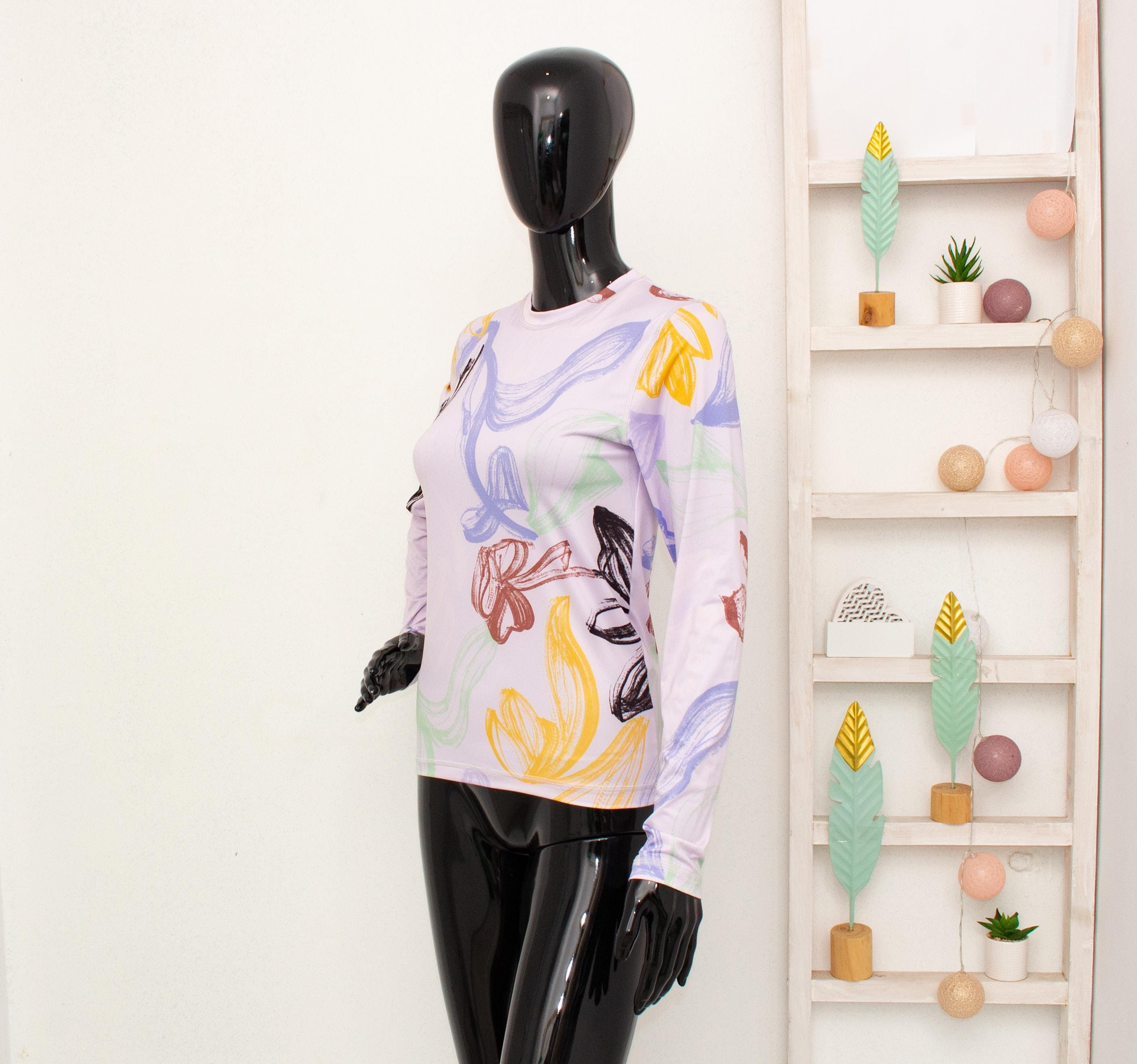 Stine Goya Blouse Juno Purple Floral Long Sleeve Stretch Jersey