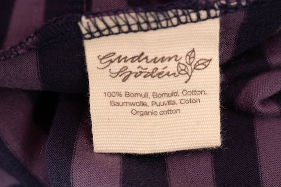 GUDRUN SJODEN Dress Blue Purple Striped Organic C… - image 6