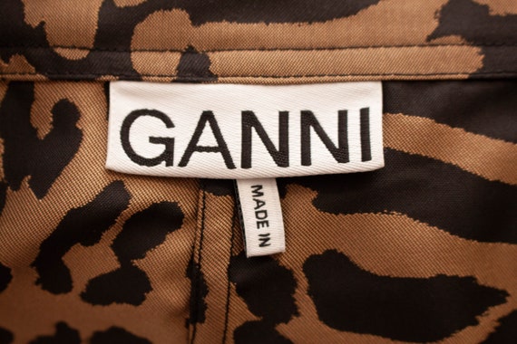 GANNI Mini Skirt Leopard Animal Print Jacquard Cu… - image 8