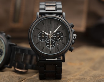 Montre homme | Cadeau petit ami | Cadeau d'anniversaire | Montre personnalisée | Montre gravée | Montre garçon d'honneur | Montre en bois | Cadeau pour homme