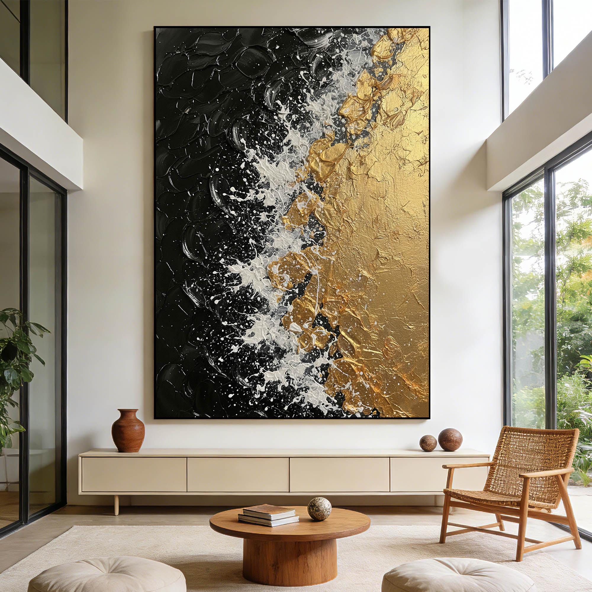 真作　原画　オリジナル　油絵風　モダンデジタルアート ブラックゴールド il_fullxfull.7920710947_53cm.jpg