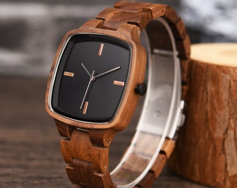 Wood Watch for Men,  Engraved Wood Watch, Personalized Watch,Birthday Gift for Father Husband Son, Groomsman Gift Bestman Gift
