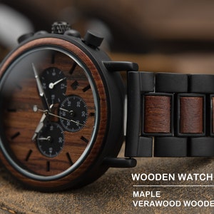 Mens Watch, Wood Watch, Personalized Watch, Engraved Watch, Wooden Watch,Groomsmen Watch, gift for groomsmen, Gift for Dad, Man gifts immagine 5