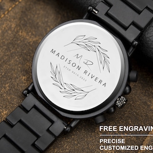 Montre en bois pour petit ami mon homme fiancé mari personnalisé montres en bois personnalisées pour hommes anniversaire montre personnalisée image 2