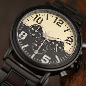 Personalized Groomsmen Watches, Wood Chronograph Watch, Groomsmen Proposal Gift, Custom Groomsman Gift, Best Man Gift, Mens Gift