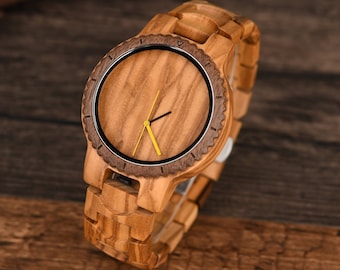 Holzuhr für Männer, personalisierte Uhr mit Gravur Holzuhr, Jubiläums-Geburtstagsgeschenk für Ehemann, Groomsman Geschenk Bestman Geschenk