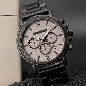 Montre en bois pour petit ami mon homme fiancé mari personnalisé montres en bois personnalisées pour hommes anniversaire montre personnalisée image 1