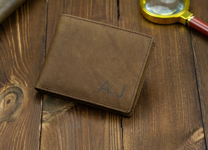 Personalized Leather Wallet Mens,Engraved Wallet,Groomsmen Wallet,Leather Wallet,Custom Wallet,Boyfriend Gift for Men,Father Day Gift image 1