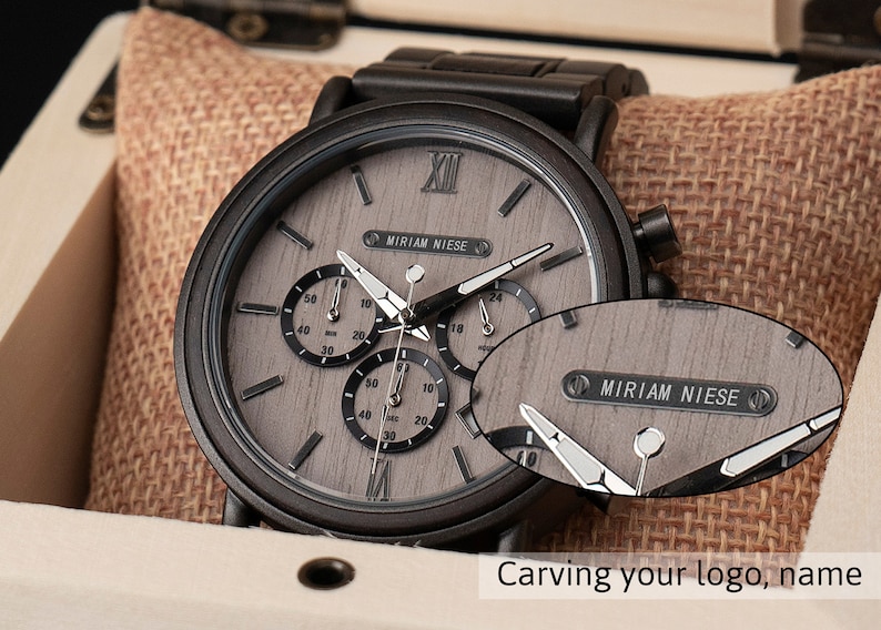 Montre en bois pour petit ami mon homme fiancé mari personnalisé montres en bois personnalisées pour hommes anniversaire montre personnalisée image 3