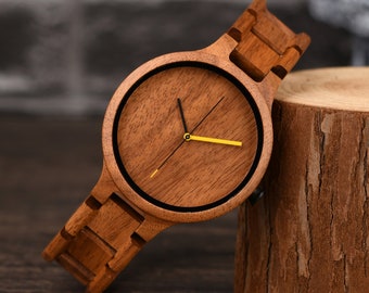 Montre en bois, montre en bois pour homme, montre personnalisée, cadeau d'anniversaire pour lui, cadeau d'anniversaire, cadeau pour mari et papa, cadeau de garçon d'honneur