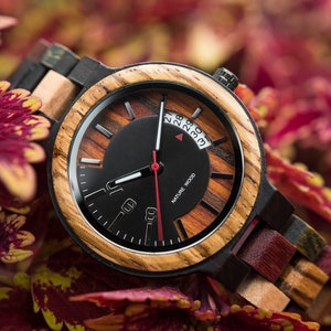 Wood Watch for Men , Personalized Watch with Engraving  Wood Watch, Anniversary Birthday Gift for Husband , Groomsman Gift Bestman Gift