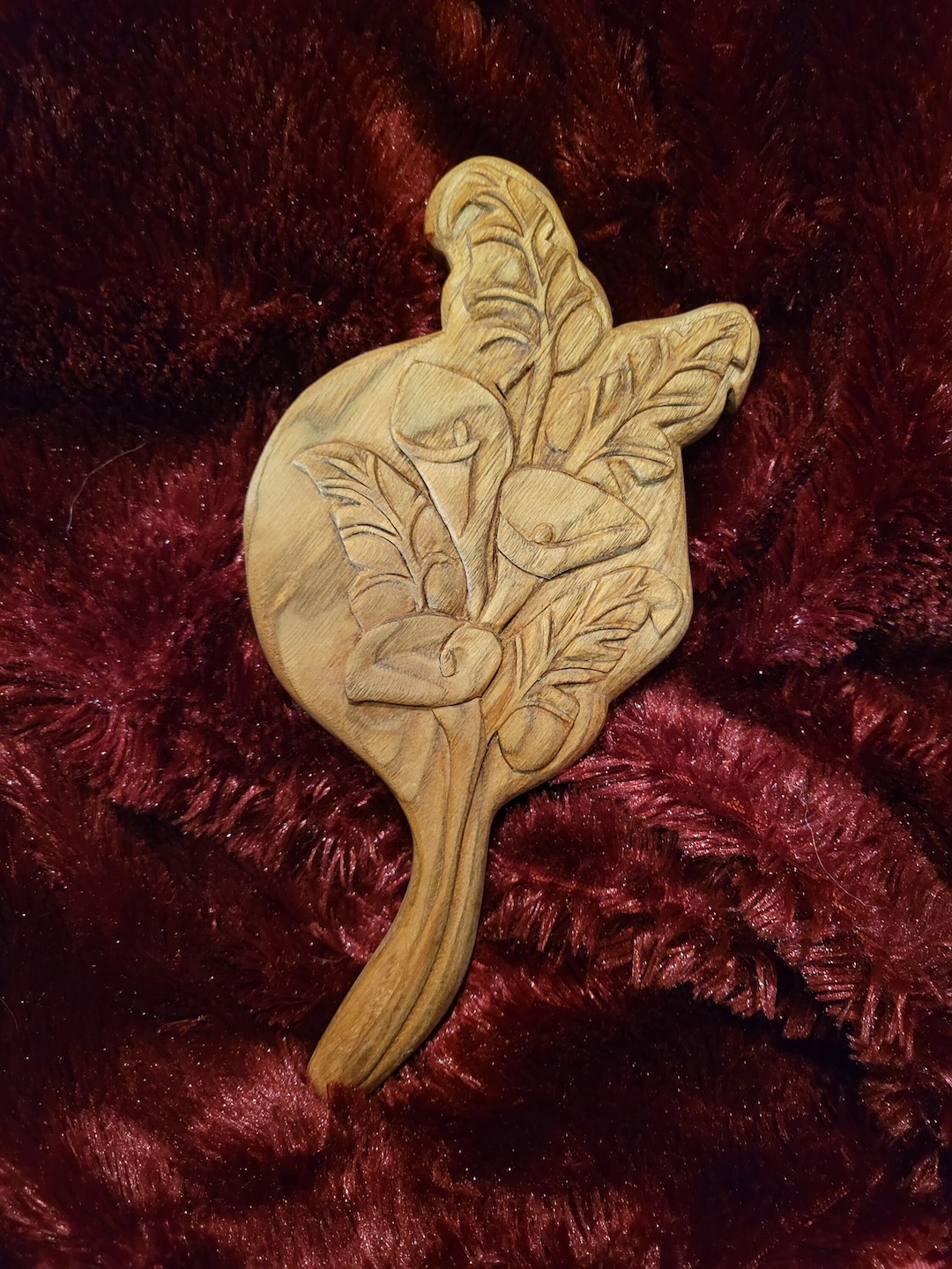 Hand Mirror, Calla Lily Design, Hand Carved Butternut - Etsy