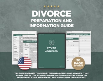 ULTIMATE Divorce Preparation and Information GUIDE: Legal Insights, Forms & Worksheets for Smooth Proceedings. Save time and Money.