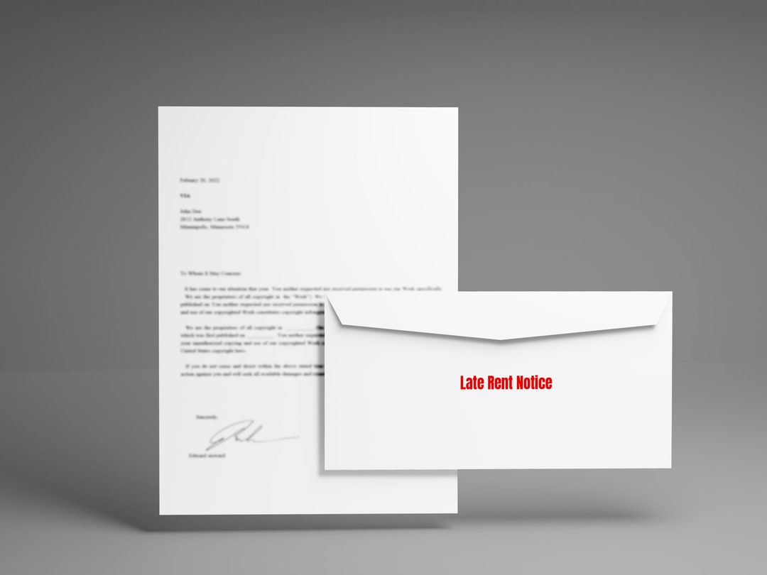 Late Rent Notice Letter PRINTABLE and EDITABLE Legal Letter - Etsy