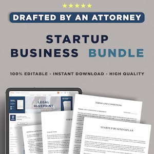 Startup Business Bundle 22 PRINTABLE and EDITABLE Legal Forms Documents Templates for your Startup business