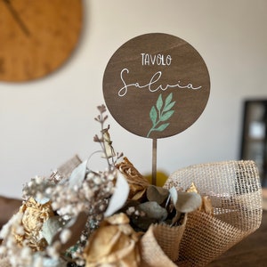 Wooden table sign with customizable shape, design and writing/ wooden table sign/ Laser wedding table sign with writing