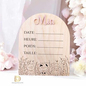 Pastille de naissance | Pastille en bois | Pastille coucou | Pastille en bois de naissance | Pastille en bois bébé | pastille bois-acrylique