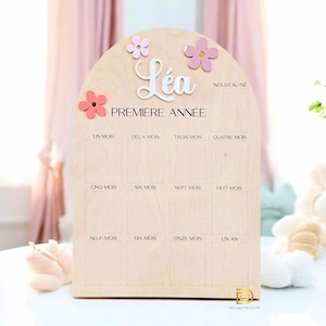 Mi cartel de madera de primer año, marco de primeros 12 meses, regalo baby shower, regalo de cumpleaños, marco de madera para primer año de vida