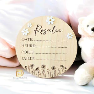 Newborn Birth disc, Birth announcement sign, Birth baby arrival, wood hospital sign, wooden baby photo, hello world sign