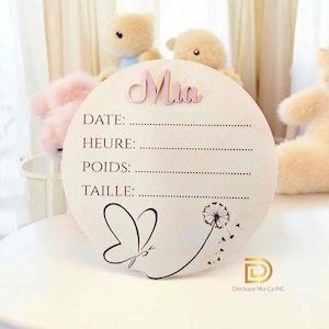Newborn Birth disc, Birth announcement sign, Birth baby arrival, wood hospital sign, wooden baby photo, hello world sign