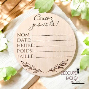 Pastille de naissance | Pastille en bois | Pastille coucou | Pastille en bois de naissance | Pastille en bois bébé | coucou je suis là