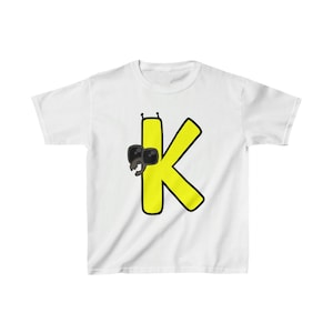 Alphabet Lore Letter K &quot;K&quot; Tee Shirt T-Shirt Soft Heavy Cotton ABC&#39;s YouTube Quality Printed Multiple Colors To Choose From FREE SHIPPING